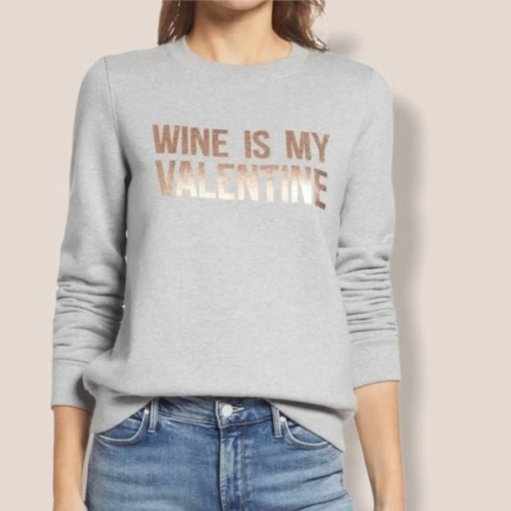 New Halogen Wine is My Valentine Crewneck Sweater Size XS